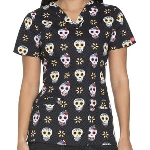 Dickies Brand Sugar Skull Scrub Top